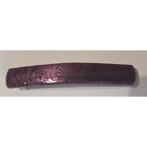 Vintage Made in France Purple Acrylic Shattered Glass Hair Barrette Clip 3.75"
